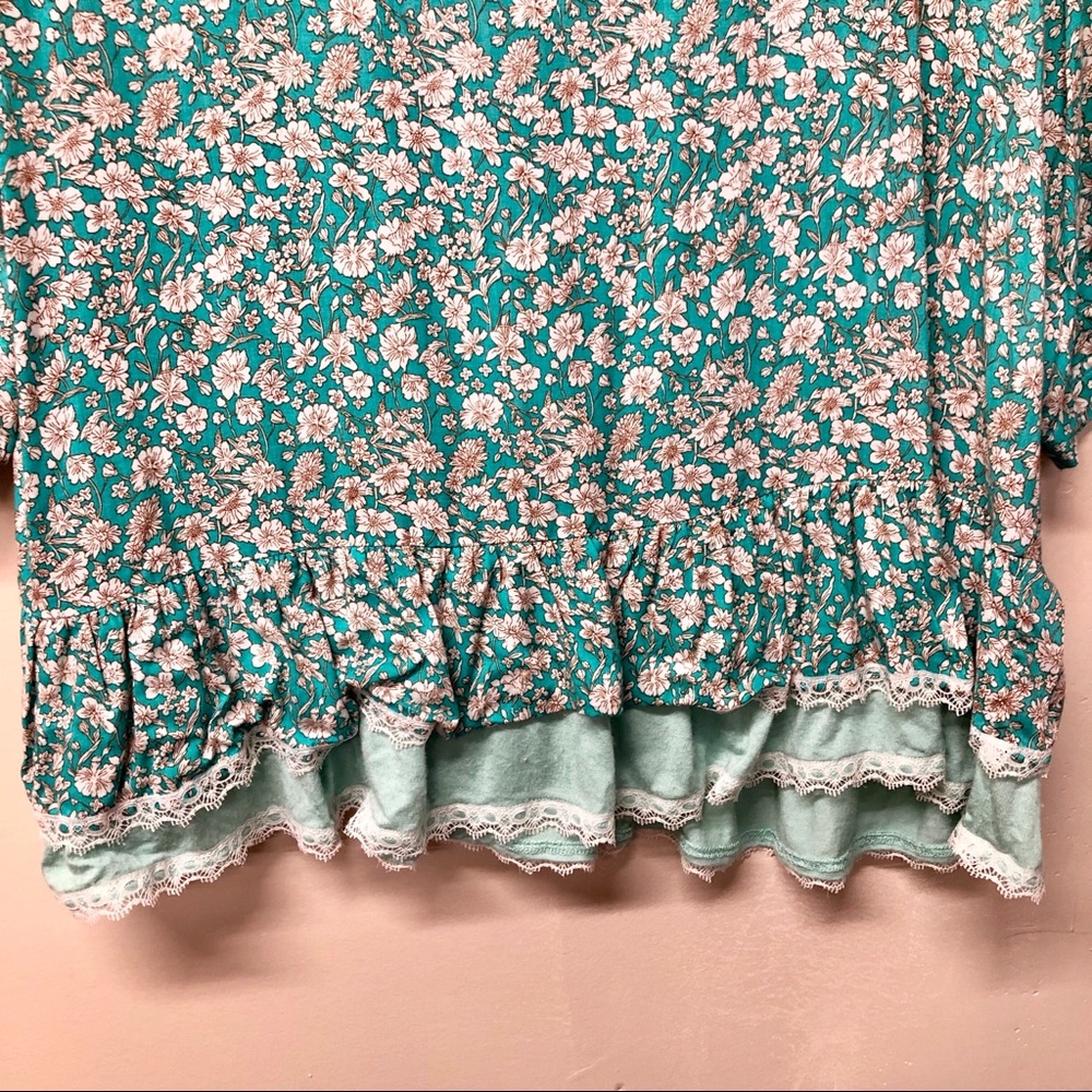 Jodifl Floral 3/4 Sleeve Blouse Size Small - Picture 3 of 7